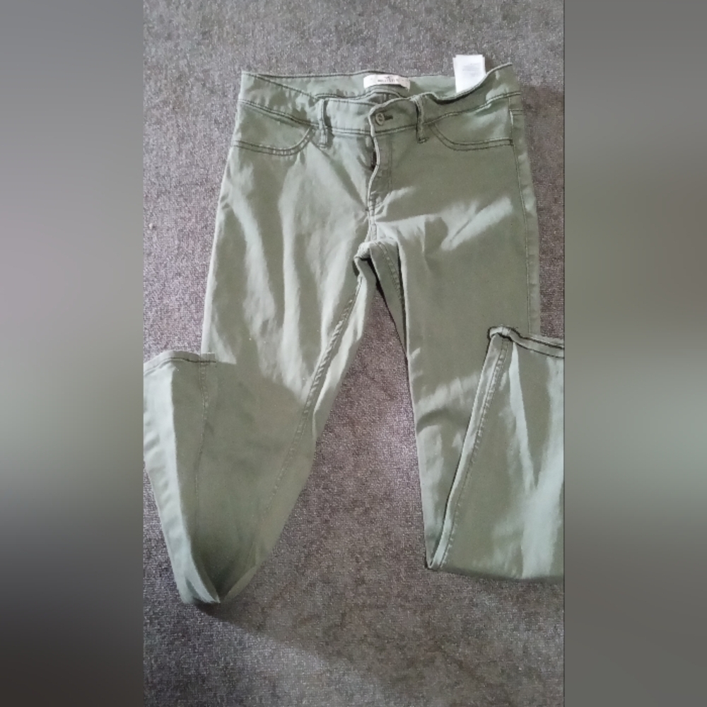 Hollister Women's Skinny Jeans - Olive Green